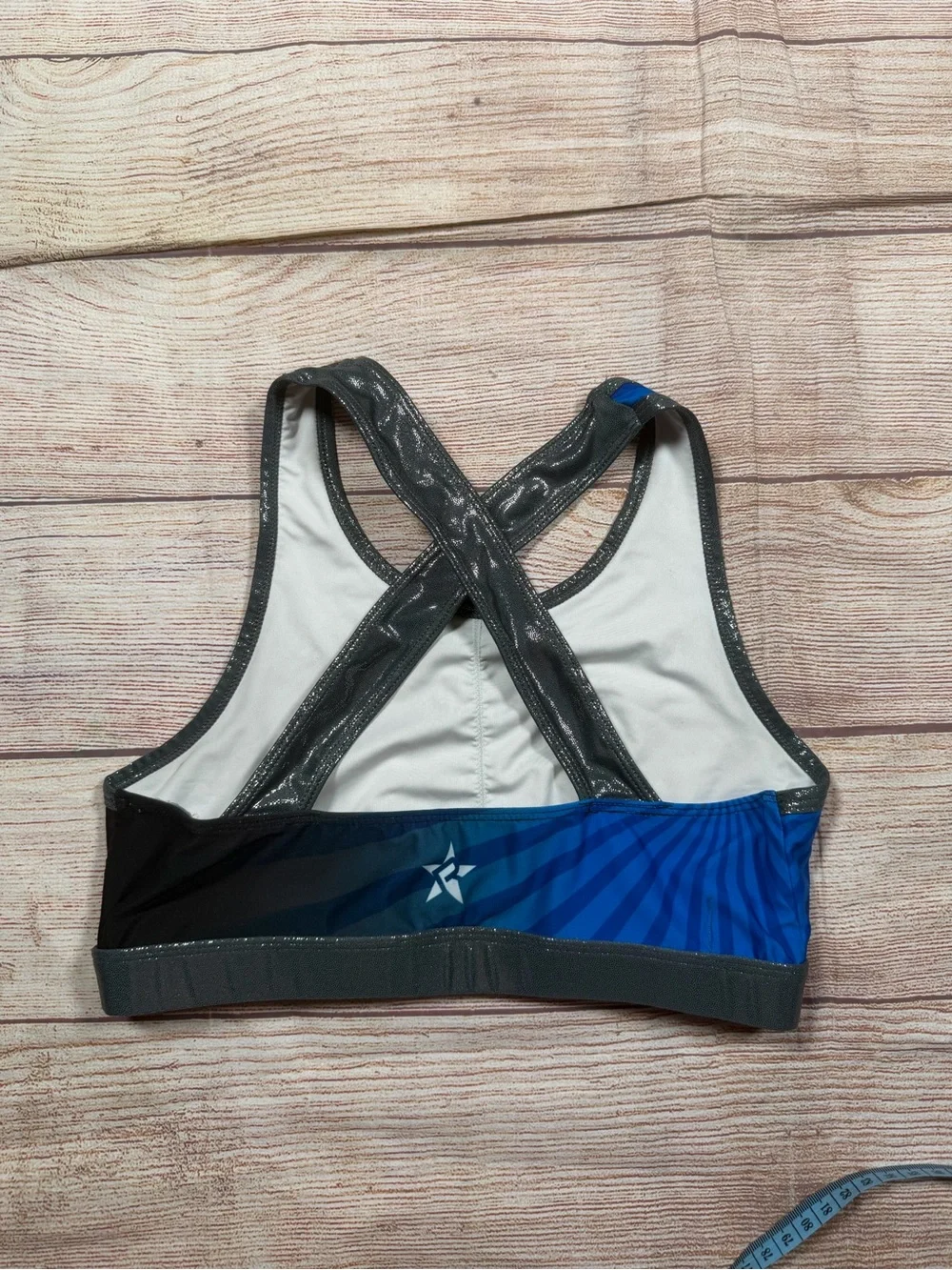 Rebel Athletic CA Blue & Black Sports‎ Bra Dance Top